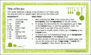 recipe template for word recipe card template x