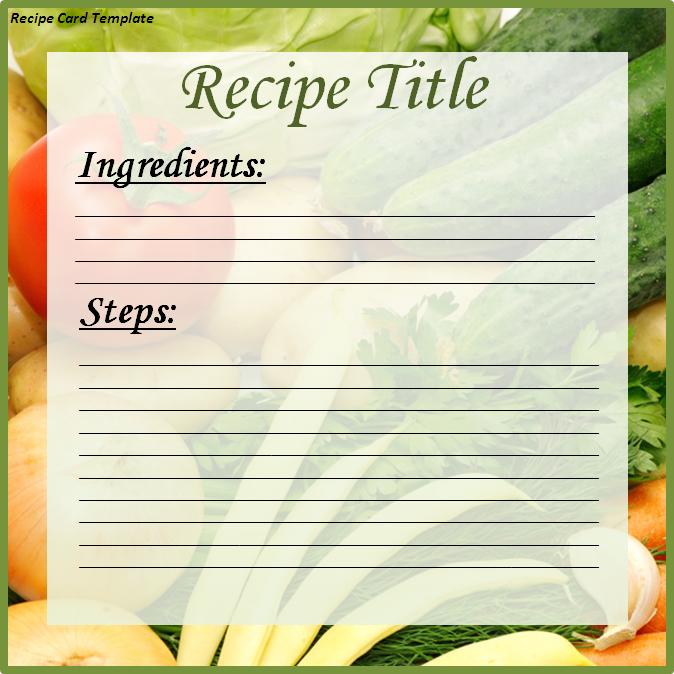 recipe template for word