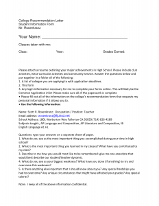 recommendation letter for student going to college