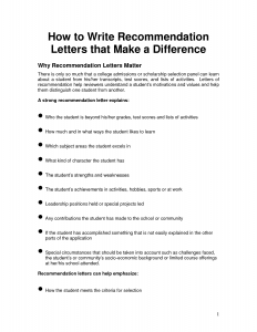 recommendation letter for students how to write a recommendation letter oalbanl