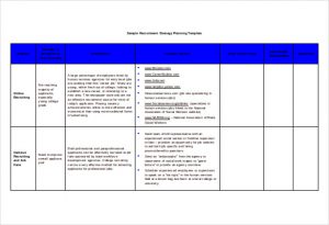 recruitment plan templates recruitment strategy planning template free doc format