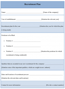 recruitment plan templates recruitmentplantemplate