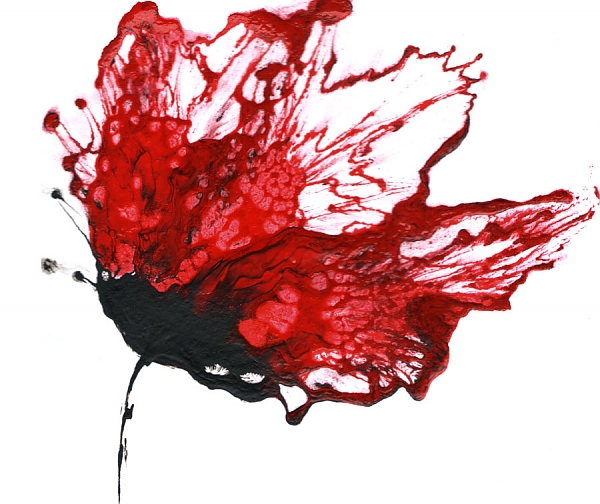 red flower painting