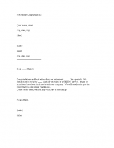 reference letter for employees retirement congratulations letter template