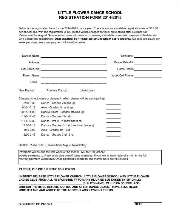 registration form template