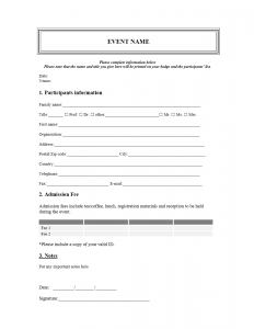 registration form template free event registration form