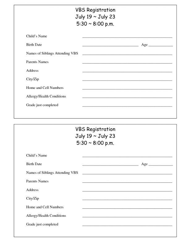 registration form template