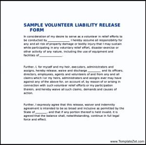 release of liability form liability release form download document