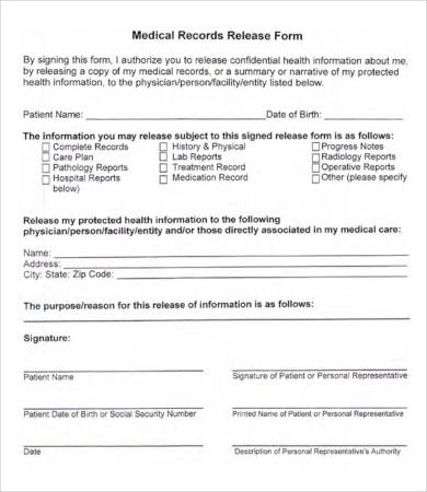 release of medical records form