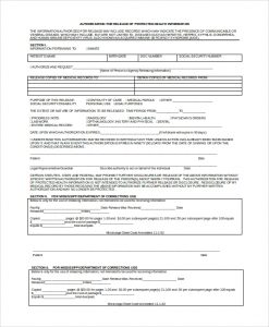 release of records form protected medical records release form