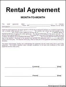 rent contract template rental agreement template