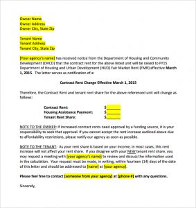 rent increase letter template example rent increase letter