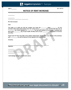 rent increase letter template notice of rent increase template