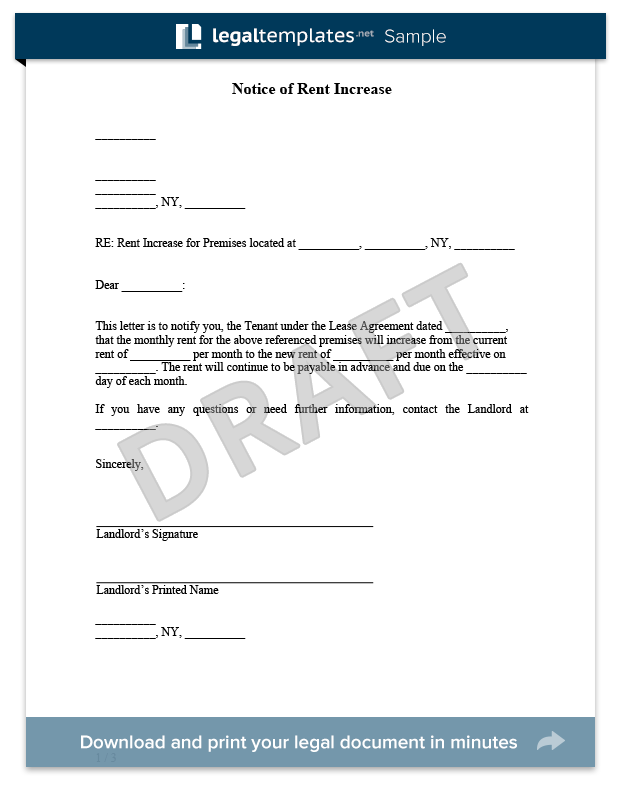 rent increase letter template