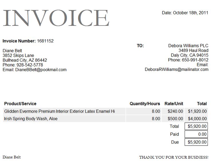 rent invoice template