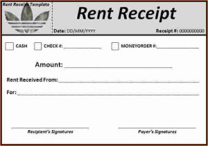 rent paid receipt rent receipt word rent receipt template