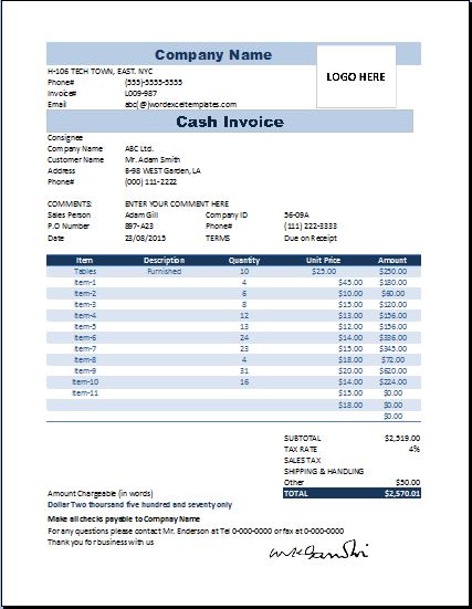 rent receipt example