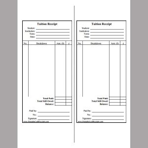 rent receipt pdf tuition fee receipt template