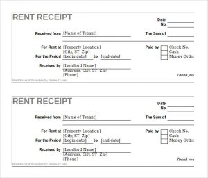 rent receipt sample free rent receipt template excel format