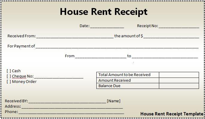 rent receipt sample