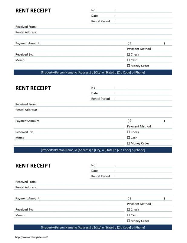 rent receipt template