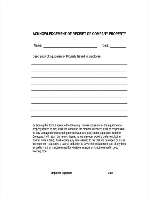 Rent Receipts Forms Template Business
