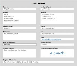 rent receipts template word rent receipt example