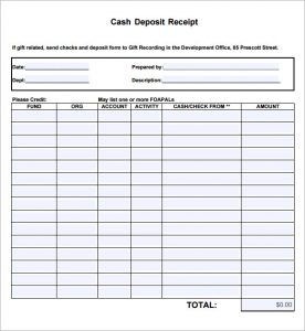 rent receipts template word simple cash deposit receipt