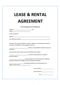 rental agreement format template business