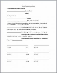 rental agreement format rental agreement template