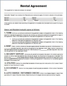 Rental Agreement Template Word | Template Business