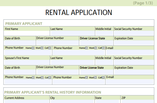 rental application form free