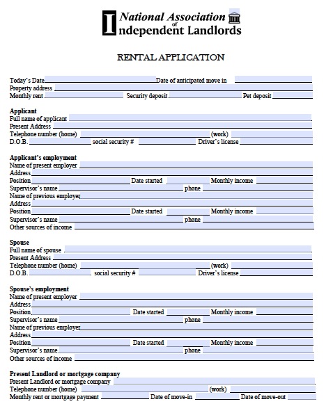 rental application form free