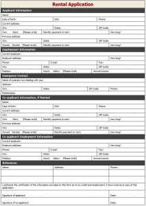 rental application form free rental application