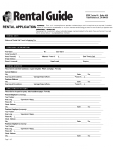 rental application form free rental application form california d