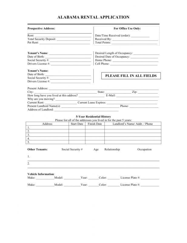 rental application form word