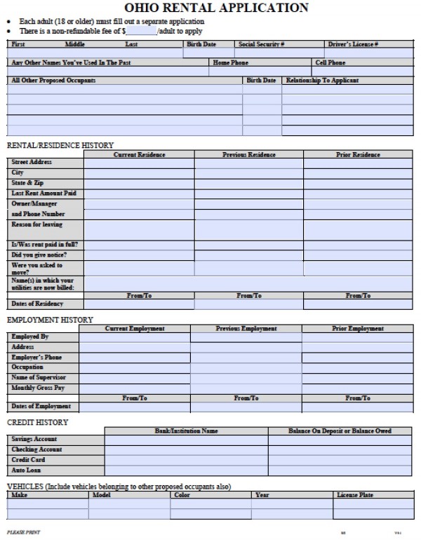 rental application form word