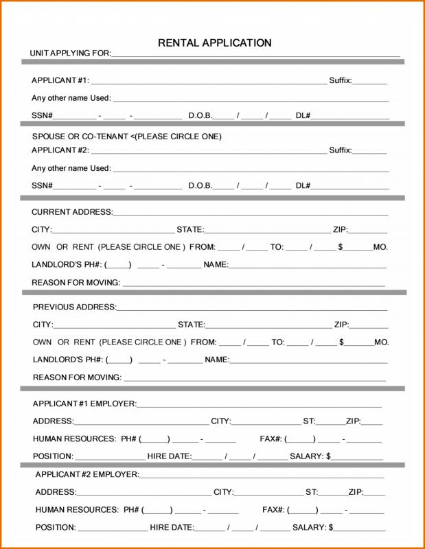 rental application form word