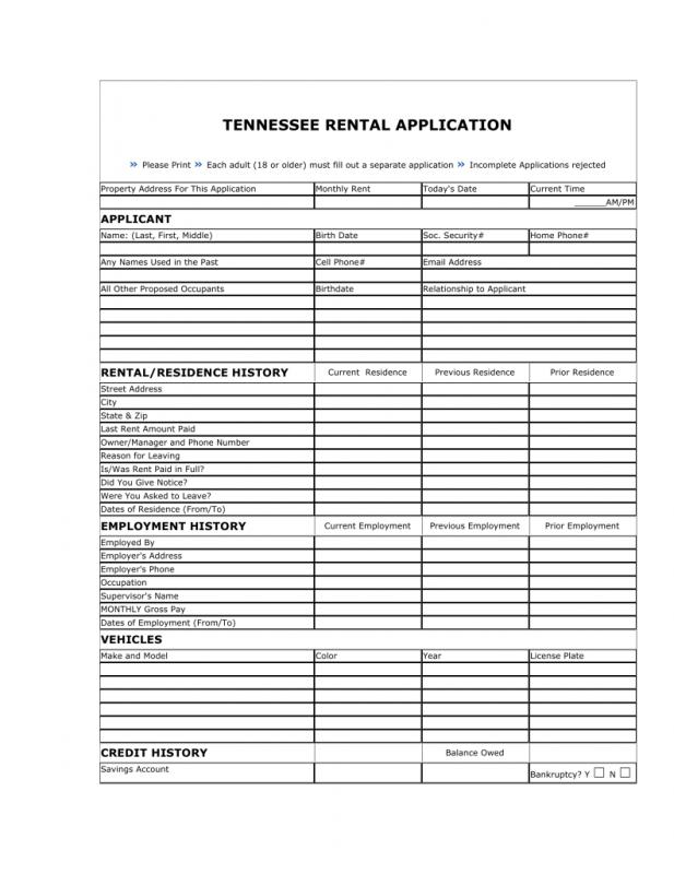 rental application form word