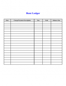 rental contract template rental ledger l