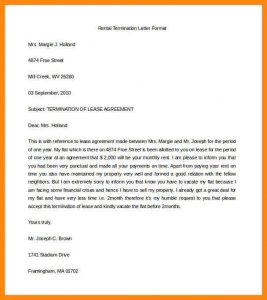 rental house application rental termination letter rental termination letter format word doc