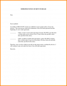 rental increase letter notice of rent increase letter sample