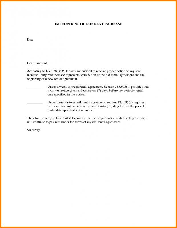 rental increase letter