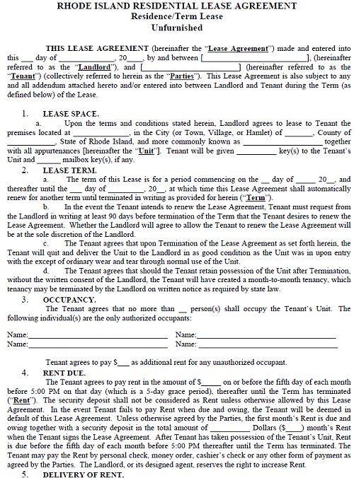 rental lease agreements