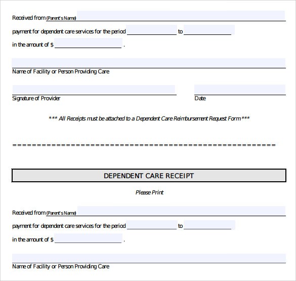 rental payment receipts