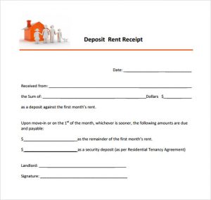 rental payment receipts rent deposit receipt template