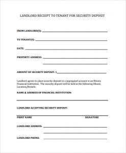 rental receipt pdf security deposit receipt for property