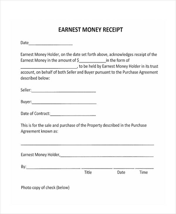 rental receipts format