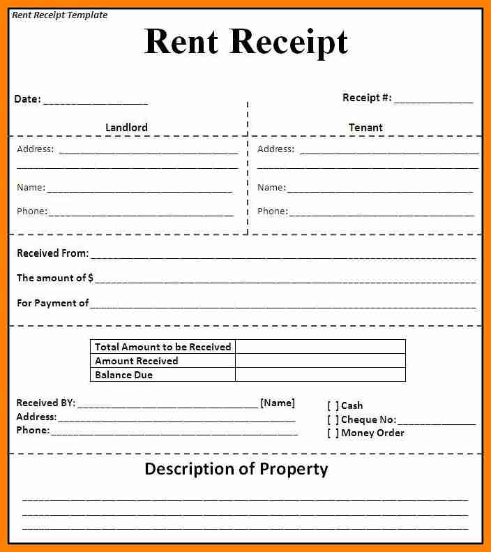 rental receipts format