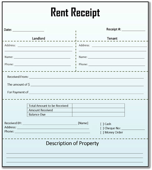 rental receipts template word